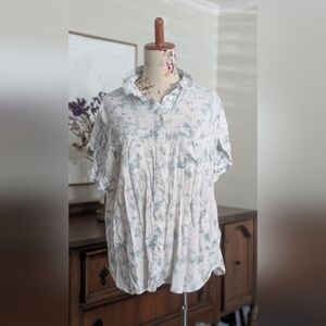 Jordache Light‎ Blue and White Button-Down Shirt